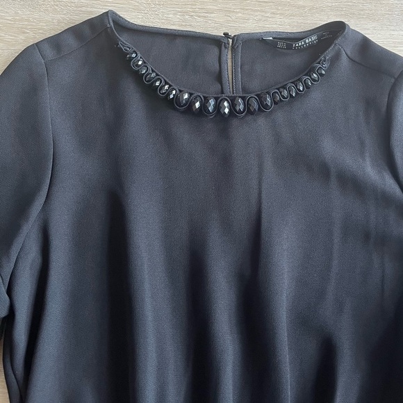 NWT Zara Elegant Black Romper Flared Sleeves SZ M - Picture 3 of 10